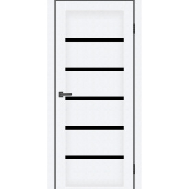 Дверное полотно MS Doors TEXAS 60 см Арктик черное стекло