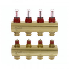 Коллектор Danfoss FHF-4F с расходомерами Фастів