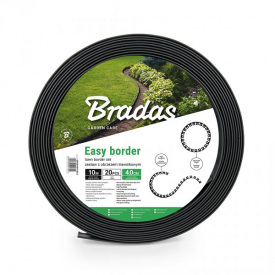 Бордюр газонный Bradas EASY BORDER 40 мм х 10 м с комплектом кольев черный OBEB4010SET