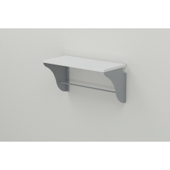 Полка настенная Ferrum-decor Комфи 260x700x240 металл Серый ДСП Белое 16 мм (KOM0057) Изюм