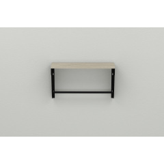 Полка настенная Ferrum-decor Свит 300x600x150 металл Черный ДСП Сонома 16 мм (SVI0025) Черновцы
