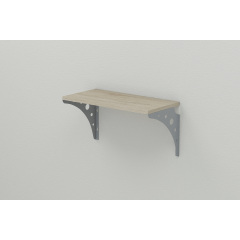 Полиця настінна Ferrum-decor Ханді 2 240x500x240 метал Сірий ДСП Сонома 16 мм (XND0018) Павлоград