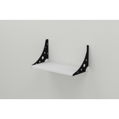 Полка настенная Ferrum-decor Ханди 2 240x700x240 металл Черный ДСП Белое 16 мм (XND0043) Стрый