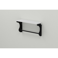 Полка настенная Ferrum-decor Юзиби 270x600x150 металл Черный ДСП Белое 16 мм (UZI0022) Первомайск