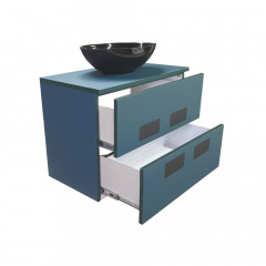 Тумба с раковиной Mikola-M TOKIO c HPL 3292 touch 90 см Синий Ладан