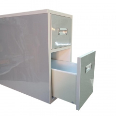 Тумба универсальная пластиковая см для туалета и ванной Mikola-M 30*58*63 Лями 5576 с двумя ящиками Серый Мукачево