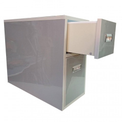 Тумба универсальная пластиковая см для туалета и ванной Mikola-M 30*58*63 Лями 5576 с двумя ящиками Серый Мукачево