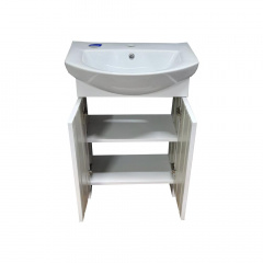 Тумба Mikola-M пластиковая 2.0 Chaos black с умывальником 50 см Белый Дніпрорудне