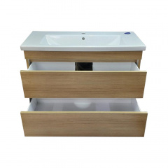 Пластиковая тумба The MIX Лями Wood 4236-oak mat ламинация с умывальником Комо 100 см Дуб Бровари