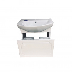 Тумба Mikola-M в ванну Classik-2 подвесная с керамическим умывальником 55 см Белый Еланец