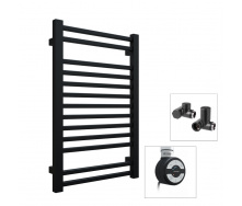 Полотенцесушитель комбинированный Terma Bone 760x500 Black mat тен MOA + вентиль Integra Black mat