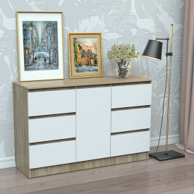 Комод Тиса Мебель 333 Дуб сонома Белый