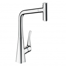 Фото - Смеситель для кухни Hansgrohe Metris Select 320 с выдвижным душем, хром (14884000) Смеситель для кухни Hansgrohe Metris Select 320 с выдвижным душем, хром (14884000)