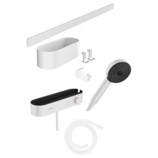 Комплект аксессуаров Hansgrohe WallStoris Activation EcoSmart с термостатом 7в1, Matt White (24250700)