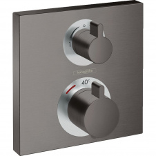 Термостат скрытого монтажа Hansgrohe Ecostat Square 2 режима, шлифованный черный хром (15714340)