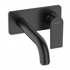 Смеситель для умывальника настенный Hansgrohe Vernis Shape 205 мм, черный матовый (71578670)