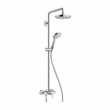 Душевая система Hansgrohe Croma Select S 180 2jet Showerpipe со смесителем, хром/белый (27255400)