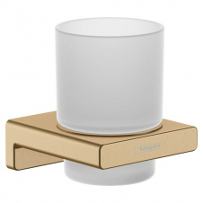 Стакан подвесной Hansgrohe AddStoris, Brushed Bronze/стекло (41749140)