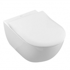 Унитаз подвесной Villeroy&amp;Boch VERITY DESIGN 2.0 с крышкой SlimSeat и быстросъемным креплением, белый (5C98HR01)
