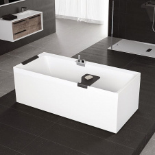 Ванна акриловая Novellini Divina 170х75 Standart с рамой и 2 панелями HPL Leafy White, белый (DI217075-A2A)