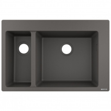 Мойка кухонная Hansgrohe S510-F635 770х510 на 2 чаши 180/450, Stonegrey (43315290)