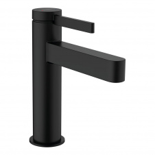 Смеситель для умывальника Hansgrohe Finoris 110 с донным клапаном push-open, черный матовый (76020670)