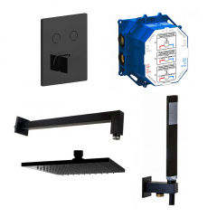 Душевой набор Paffoni Compact-T Quadro, черный матовый (Kit Compact-T Quadro Nero) Виноградов