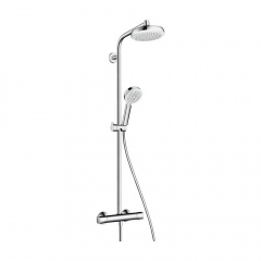 Душевая система Hansgrohe Crometta 160 1jet Showerpipe с термостатом, белый/хром (27264400) Кропивницький