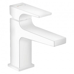 Смеситель для умывальника Hansgrohe Metropol 100 с донным клапаном push-open, белый матовый (32500700) Київ