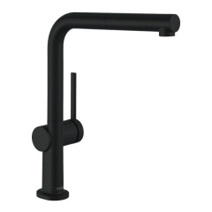 Смеситель кухонный Hansgrohe Talis M54 270 2jet с вытяжным изливом, черный матовый (72808670) Свеса