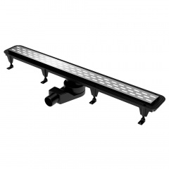 Душевой канал Waterway Stream 900, корпус черный, решетка Old Line сталь (WSB900001N2) Луцк