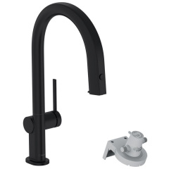 Смеситель для кухни Hansgrohe Aqittura M91 FilterSystem 210 1jet pull-out, Matt Black (76803670) Хуст