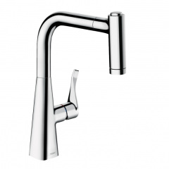 Смеситель для кухни Hansgrohe Metris Select 220 2jet с вытяжным душем, хром (14834000) Васильків