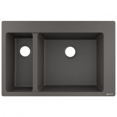 Мойка кухонная Hansgrohe S510-F635 770х510 на 2 чаши 180/450, Stonegrey (43315290) Тернополь