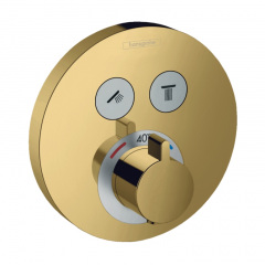 Термостат скрытого монтажа Hansgrohe ShowerSelect на 2 потребителя, Polished Gold Optic (15743990) Одеса