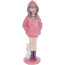 Фигурка интерьерная 7.5х9х26 см Pink Девочка с Кроликом Bona DP118508