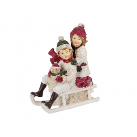 Статуэтка Lefard Christmas Kids на салазках 12х6 см Белый (AL186505)