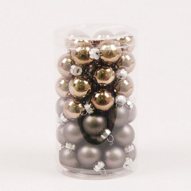 Шарики стеклянные Flora D 2,5 см 48 шт Коричневый (44521)