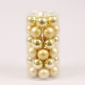Шарики стеклянные Flora D 3,8 см 36 шт Золотистый (44339)