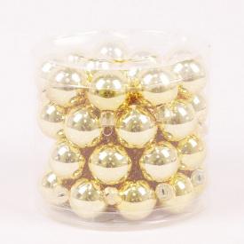 Шарики стеклянные Flora D 3 см 45 шт Золотистый (44551)