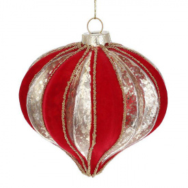 Елочная игрушка Flora Н-10 см Красный с золотым (12600)