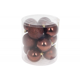 Шар новогодний BonaDi D-8 см 12 шт Шоколадный (147-524)