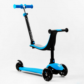 Самокат-велобег Best Scooter 3 в 1 колеса PU со светом сидение родительская ручка 50 кг Blue (106697)