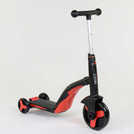 Самокат детский 3в1 Best Scooter с PU колёсами (свет+музыка) - Red (80454)