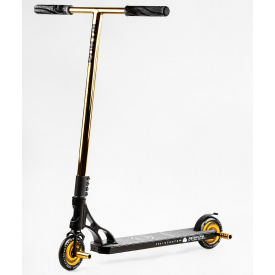 Самокат трюковый пеги алюминиевый диск и дека колёса Best Scooter Portal HIC-система PU Black and gold (114054)
