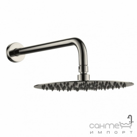 Круглый верхний душ с кронштейном Volle Cascada R100 1586.180202 cepillado niquel никель браш
