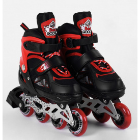 Роликовые коньки свет на переднем колесе Best Roller PU колёса 30-33 Red/Black (98927)