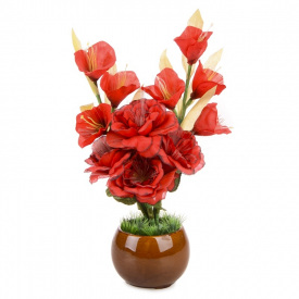 Настольная лампа флористика Brille 60W TL-151 Коричневый