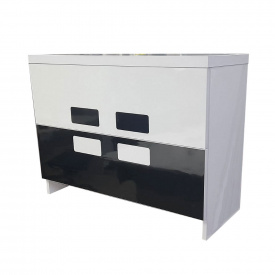 Тумба напольная Mikola-M TOKIO c HPL 3103 gloss 100 см Бело-черный