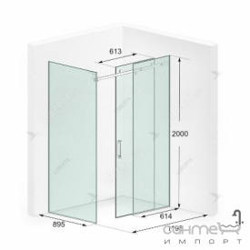 Душевая кабина Liberta Legia 1195x895x2000 стекло прозрачное, покрытие, ручка рейлинг